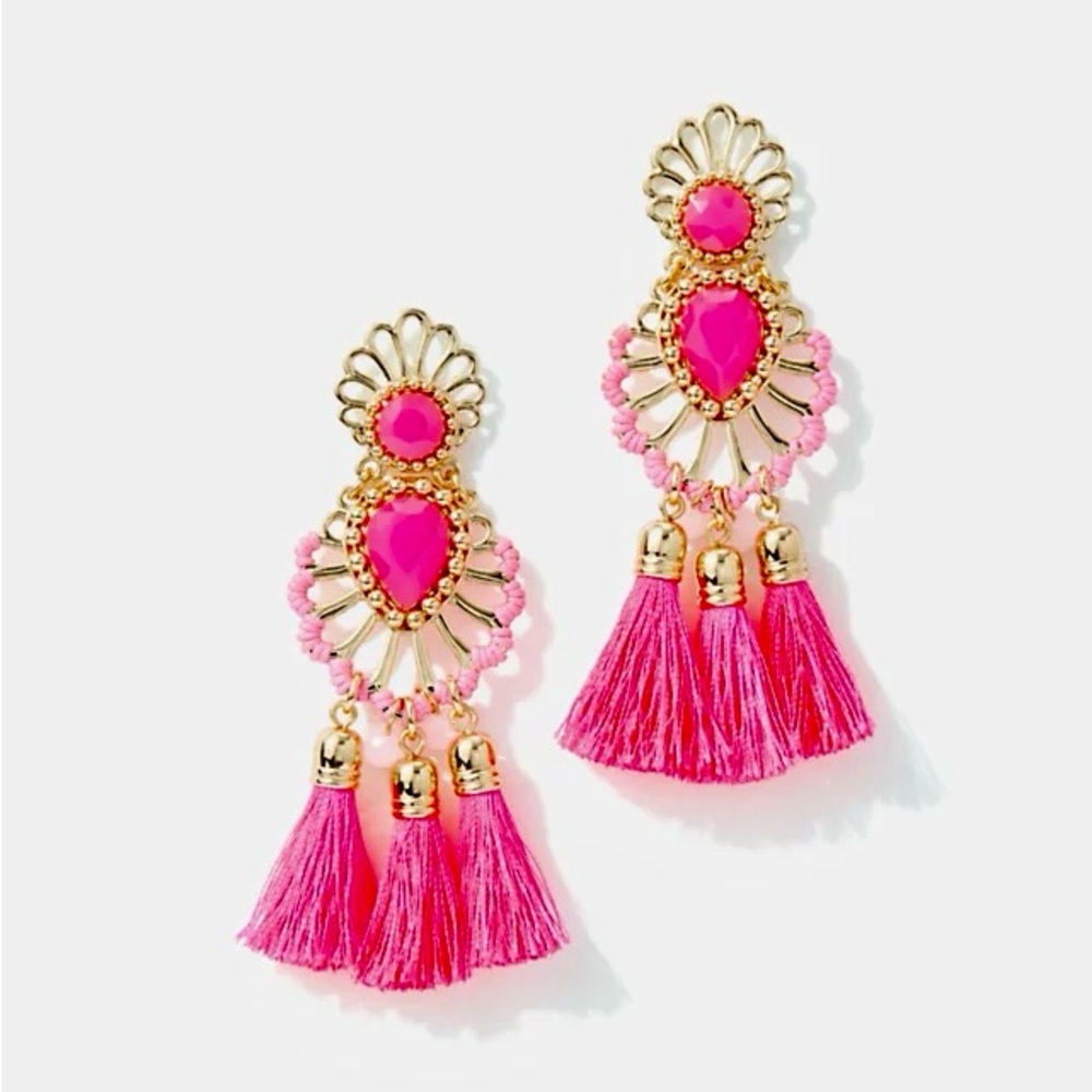 Lilly Pulitzer Breezy Beach Earrings in Prosecco Pink 🌴🩷🌴